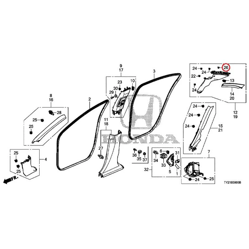 [NEW] JDM HONDA LEGEND HYBRID KC2 2016 Pillar Garnish GENUINE OEM - Image 46