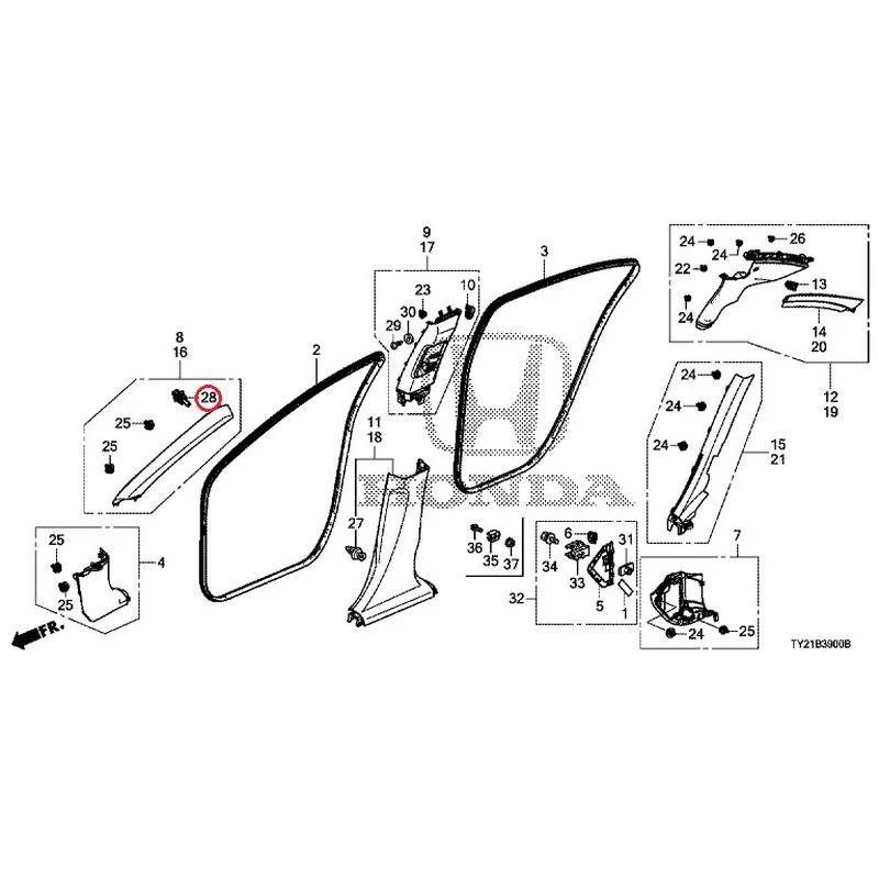 [NEW] JDM HONDA LEGEND HYBRID KC2 2016 Pillar Garnish GENUINE OEM - Image 48