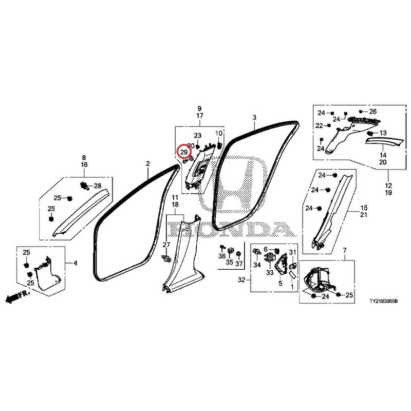 [NEW] JDM HONDA LEGEND HYBRID KC2 2016 Pillar Garnish GENUINE OEM - Image 49
