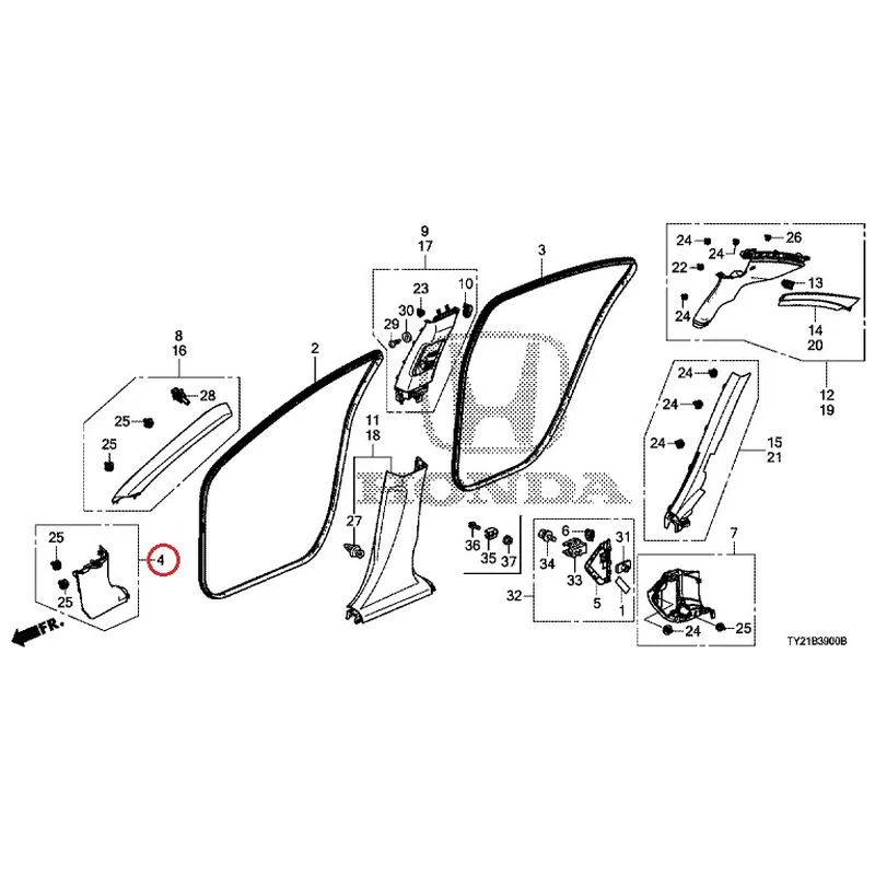 [NEW] JDM HONDA LEGEND HYBRID KC2 2016 Pillar Garnish GENUINE OEM - Image 7