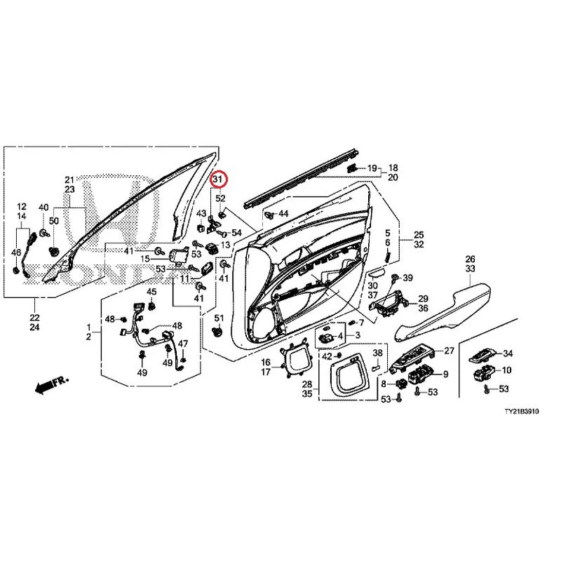 [NEW] JDM HONDA LEGEND HYBRID KC2 2016 Front Door Lining GENUINE OEM - Image 38