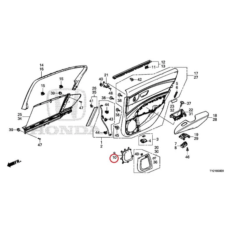 [NEW] JDM HONDA LEGEND HYBRID KC2 2016 Rear Door Lining GENUINE OEM - Image 11