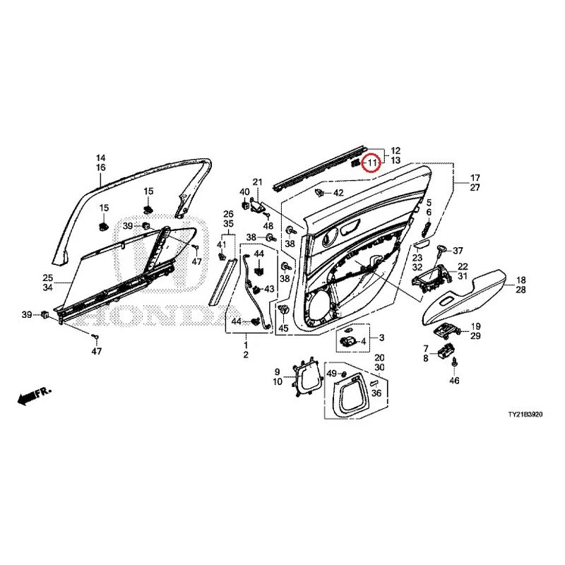 [NEW] JDM HONDA LEGEND HYBRID KC2 2016 Rear Door Lining GENUINE OEM - Image 12