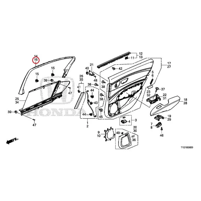 [NEW] JDM HONDA LEGEND HYBRID KC2 2016 Rear Door Lining GENUINE OEM - Image 17