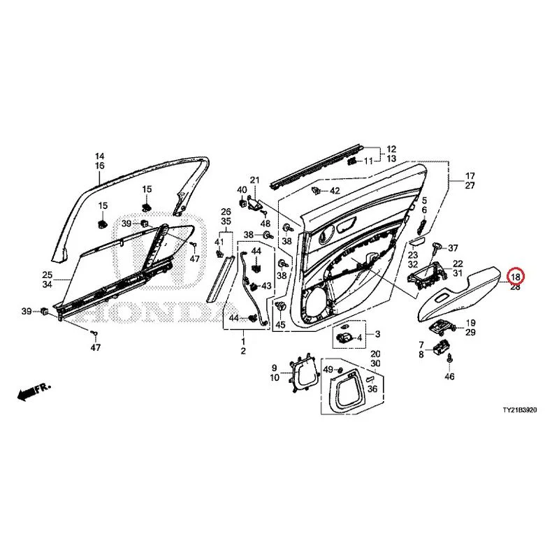 [NEW] JDM HONDA LEGEND HYBRID KC2 2016 Rear Door Lining GENUINE OEM - Image 21