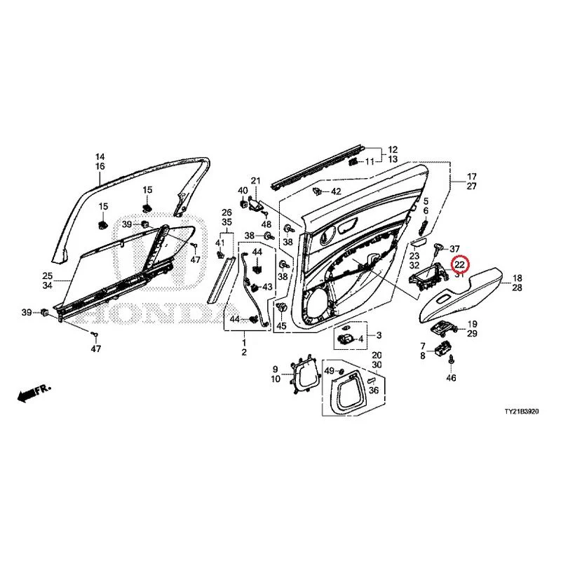 [NEW] JDM HONDA LEGEND HYBRID KC2 2016 Rear Door Lining GENUINE OEM - Image 28