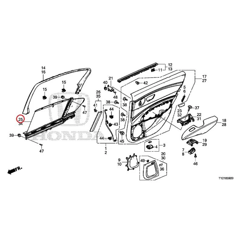 [NEW] JDM HONDA LEGEND HYBRID KC2 2016 Rear Door Lining GENUINE OEM - Image 31
