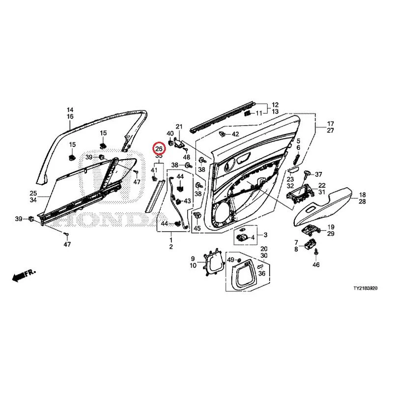 [NEW] JDM HONDA LEGEND HYBRID KC2 2016 Rear Door Lining GENUINE OEM - Image 32