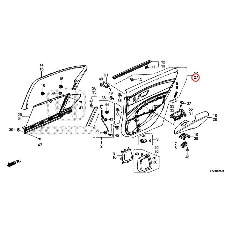 [NEW] JDM HONDA LEGEND HYBRID KC2 2016 Rear Door Lining GENUINE OEM - Image 33