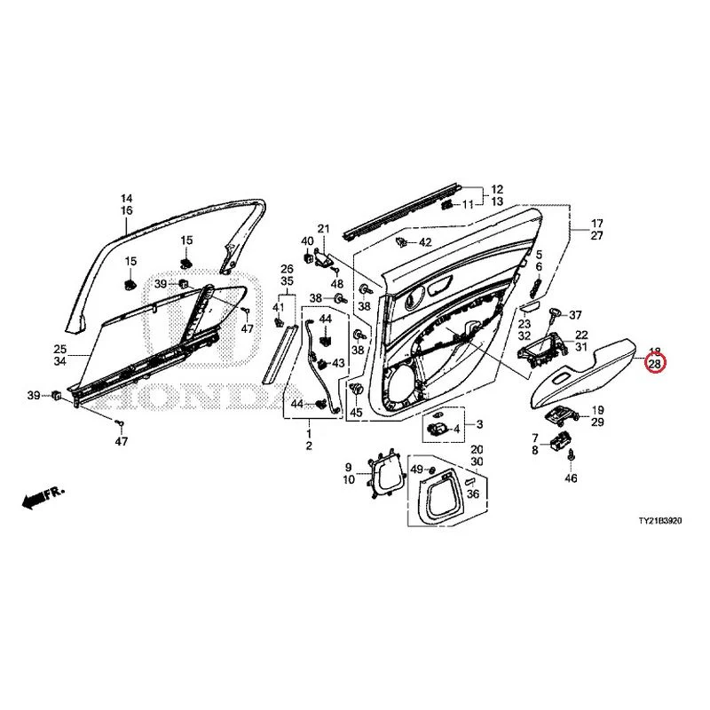 [NEW] JDM HONDA LEGEND HYBRID KC2 2016 Rear Door Lining GENUINE OEM - Image 36