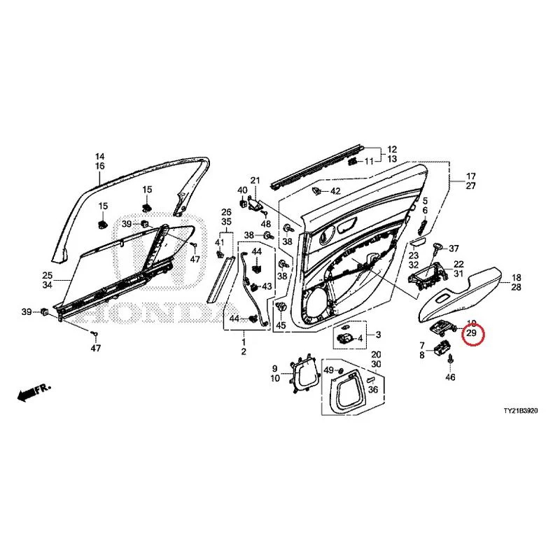 [NEW] JDM HONDA LEGEND HYBRID KC2 2016 Rear Door Lining GENUINE OEM - Image 39