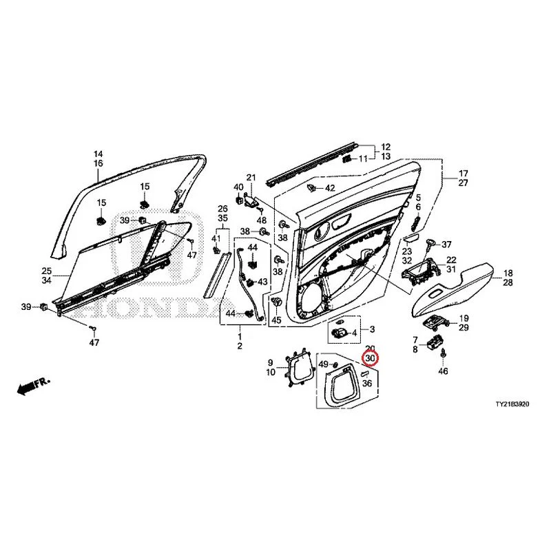 [NEW] JDM HONDA LEGEND HYBRID KC2 2016 Rear Door Lining GENUINE OEM - Image 40