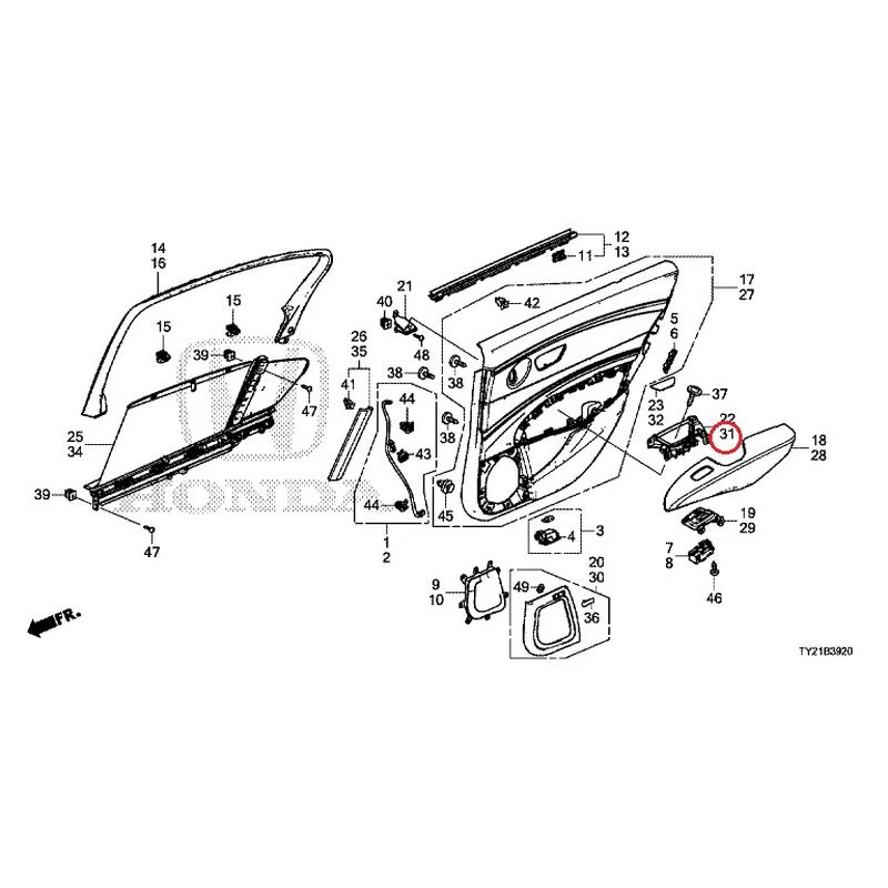 [NEW] JDM HONDA LEGEND HYBRID KC2 2016 Rear Door Lining GENUINE OEM - Image 41