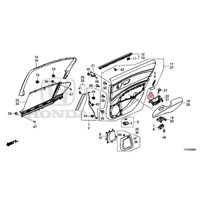 [NEW] JDM HONDA LEGEND HYBRID KC2 2016 Rear Door Lining GENUINE OEM - Image 43