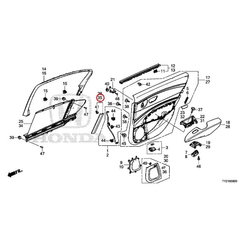 [NEW] JDM HONDA LEGEND HYBRID KC2 2016 Rear Door Lining GENUINE OEM - Image 46