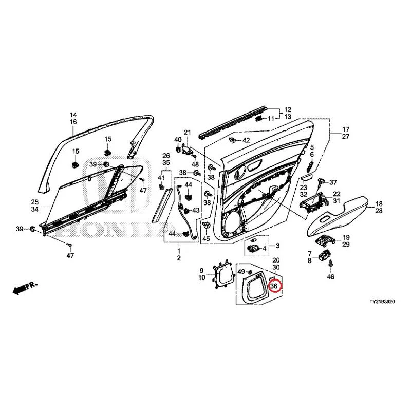 [NEW] JDM HONDA LEGEND HYBRID KC2 2016 Rear Door Lining GENUINE OEM - Image 47