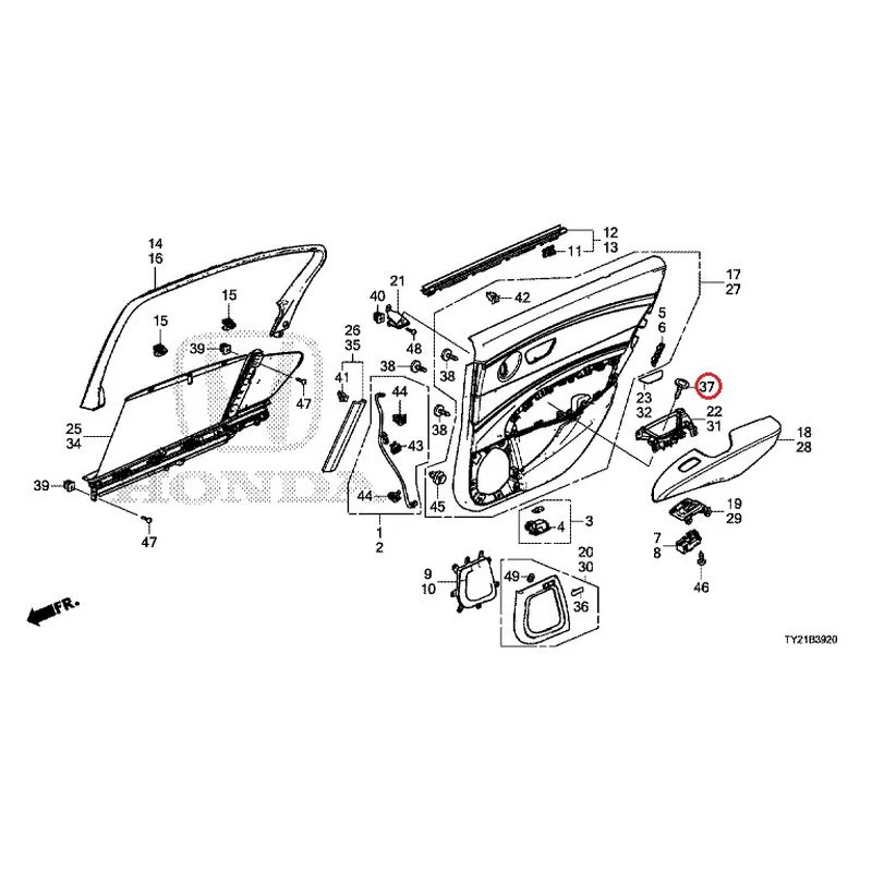 [NEW] JDM HONDA LEGEND HYBRID KC2 2016 Rear Door Lining GENUINE OEM - Image 48