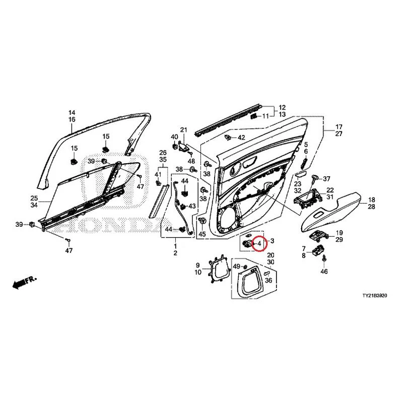 [NEW] JDM HONDA LEGEND HYBRID KC2 2016 Rear Door Lining GENUINE OEM - Image 5