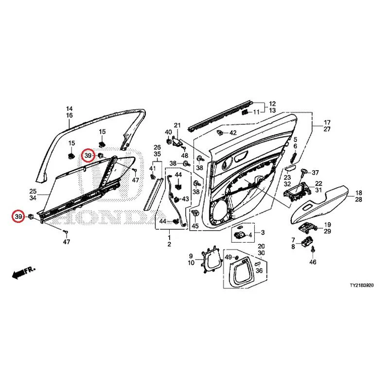 [NEW] JDM HONDA LEGEND HYBRID KC2 2016 Rear Door Lining GENUINE OEM - Image 50