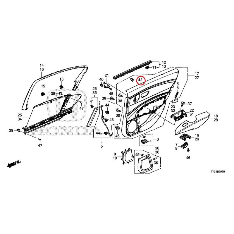 [NEW] JDM HONDA LEGEND HYBRID KC2 2016 Rear Door Lining GENUINE OEM - Image 53