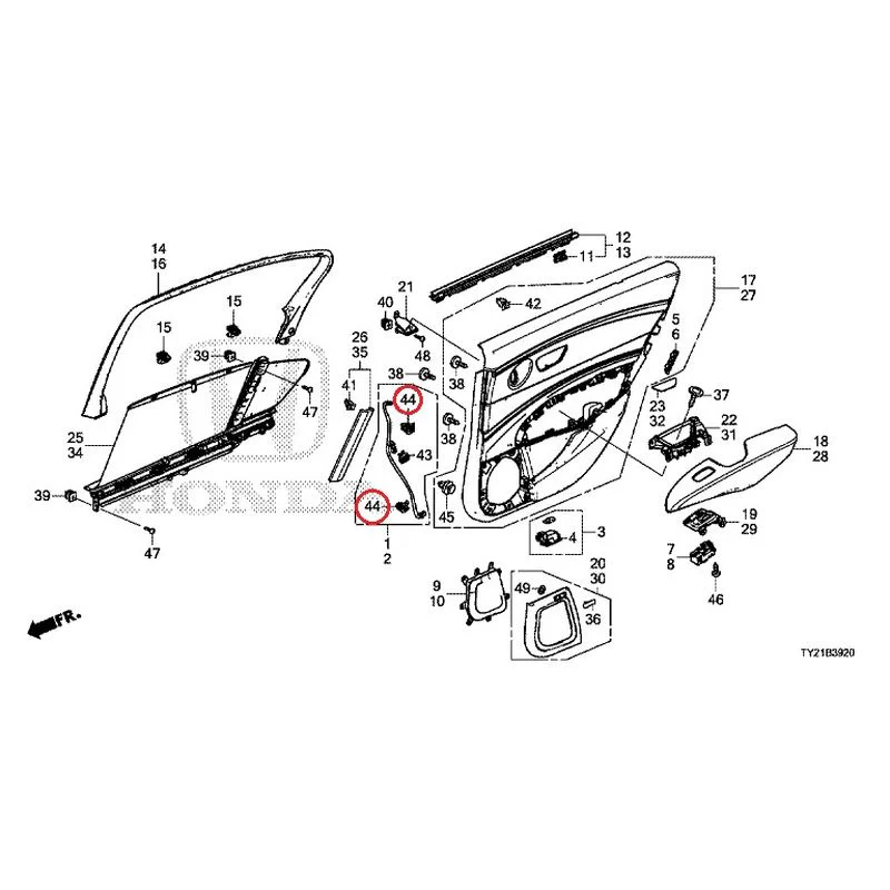 [NEW] JDM HONDA LEGEND HYBRID KC2 2016 Rear Door Lining GENUINE OEM - Image 55