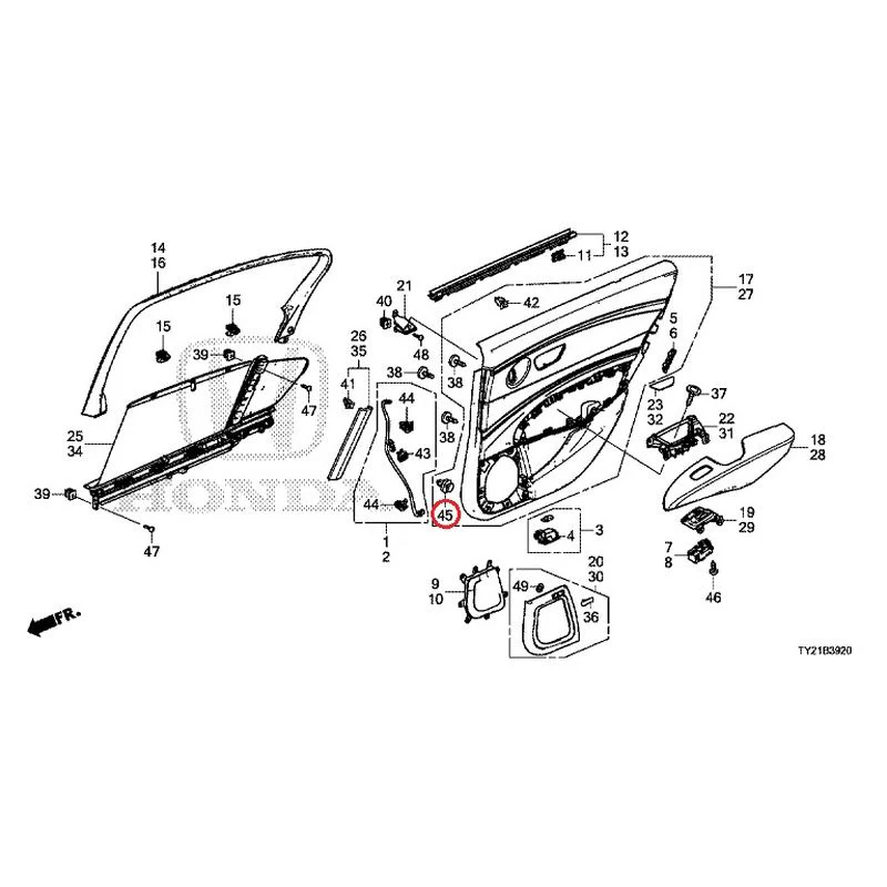 [NEW] JDM HONDA LEGEND HYBRID KC2 2016 Rear Door Lining GENUINE OEM - Image 56