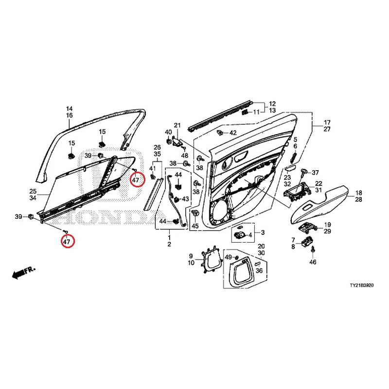 [NEW] JDM HONDA LEGEND HYBRID KC2 2016 Rear Door Lining GENUINE OEM - Image 58