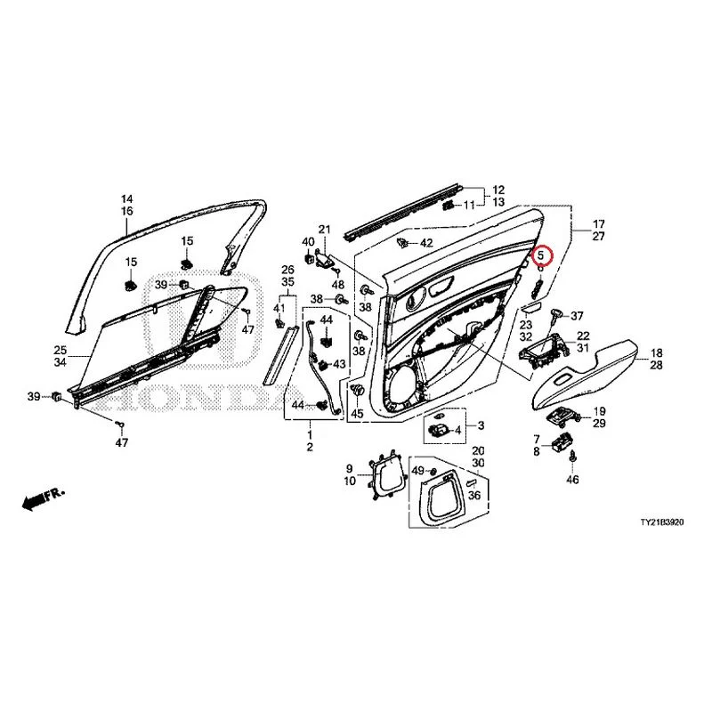 [NEW] JDM HONDA LEGEND HYBRID KC2 2016 Rear Door Lining GENUINE OEM - Image 6