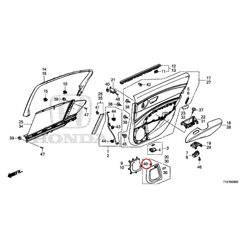 [NEW] JDM HONDA LEGEND HYBRID KC2 2016 Rear Door Lining GENUINE OEM - Image 60