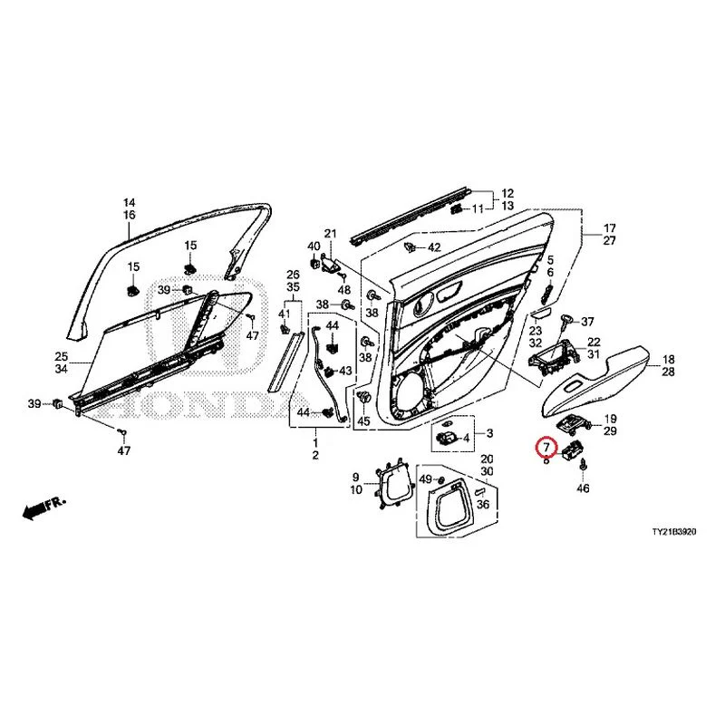 [NEW] JDM HONDA LEGEND HYBRID KC2 2016 Rear Door Lining GENUINE OEM - Image 8