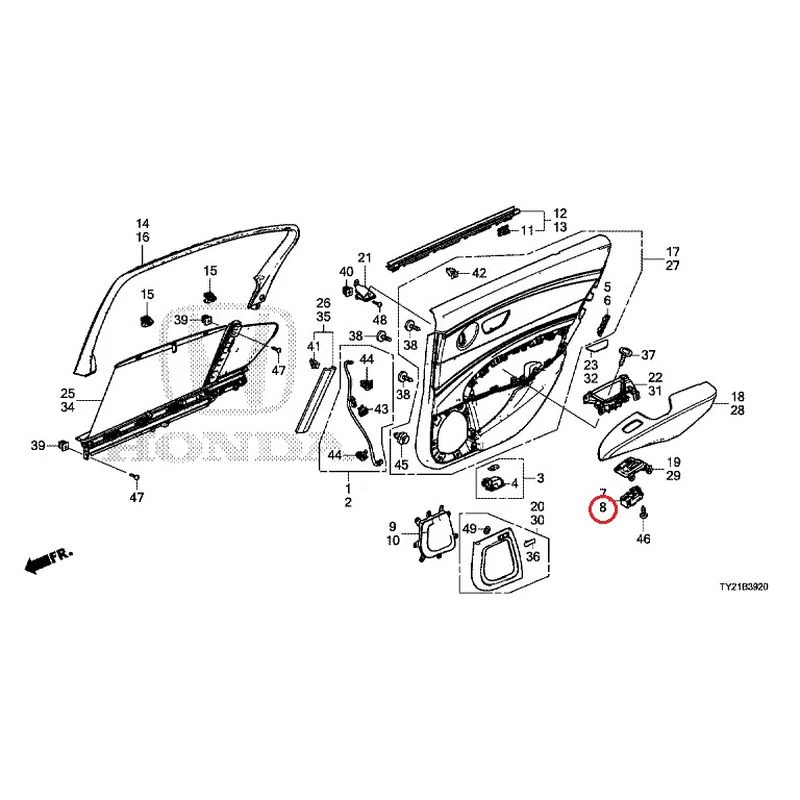 [NEW] JDM HONDA LEGEND HYBRID KC2 2016 Rear Door Lining GENUINE OEM - Image 9