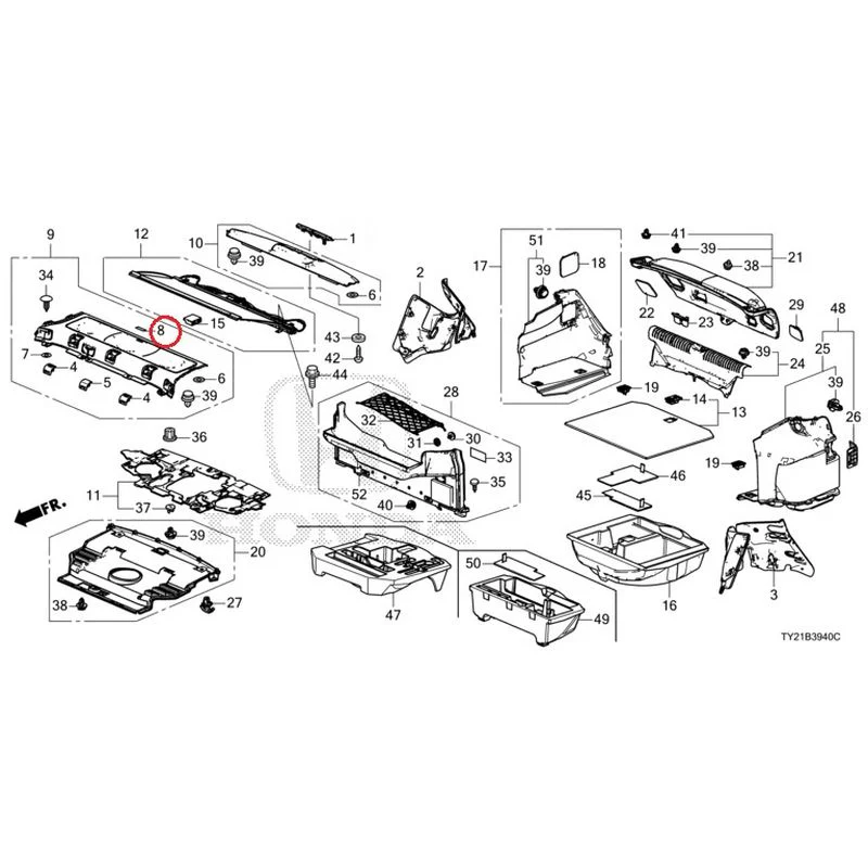 [NEW] JDM HONDA LEGEND HYBRID KC2 2016 Rear Tray/Trunk Lining GENUINE OEM - Image 11