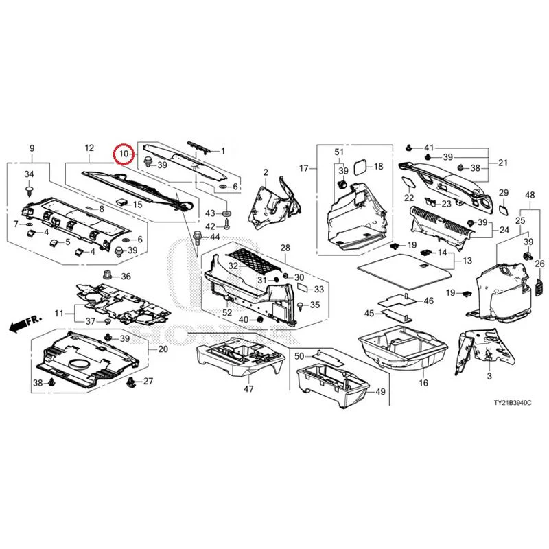 [NEW] JDM HONDA LEGEND HYBRID KC2 2016 Rear Tray/Trunk Lining GENUINE OEM - Image 13