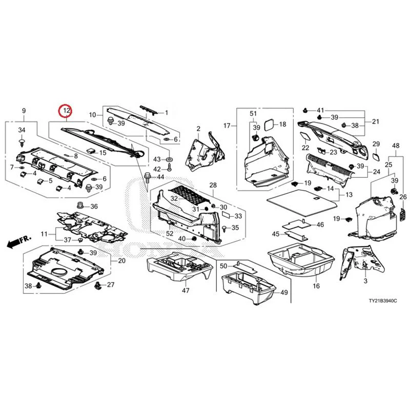 [NEW] JDM HONDA LEGEND HYBRID KC2 2016 Rear Tray/Trunk Lining GENUINE OEM - Image 16