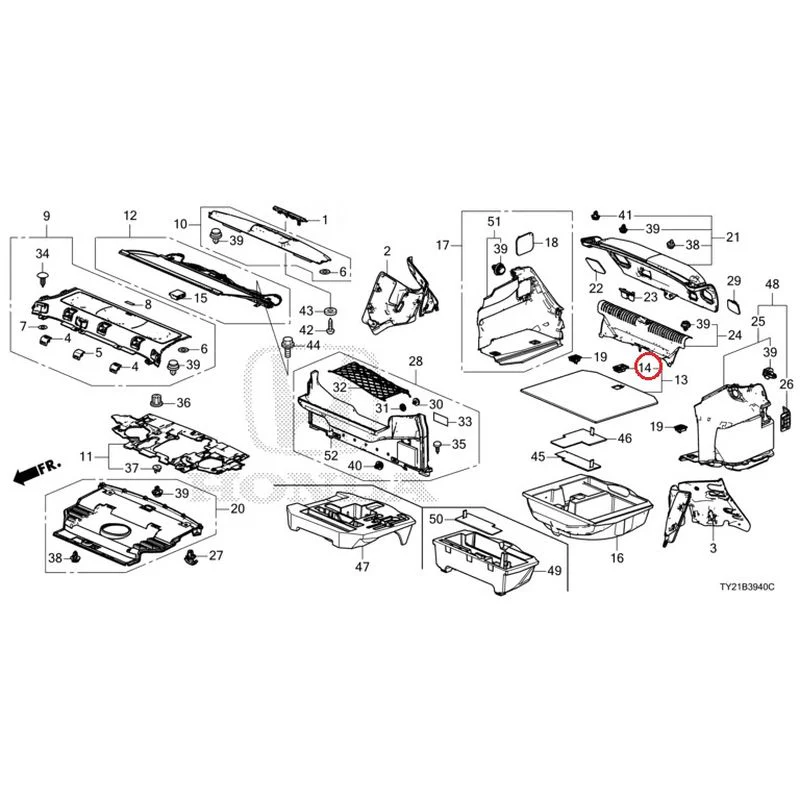 [NEW] JDM HONDA LEGEND HYBRID KC2 2016 Rear Tray/Trunk Lining GENUINE OEM - Image 18