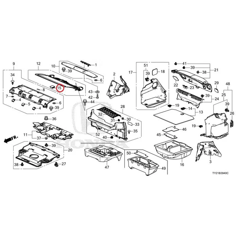 [NEW] JDM HONDA LEGEND HYBRID KC2 2016 Rear Tray/Trunk Lining GENUINE OEM - Image 19
