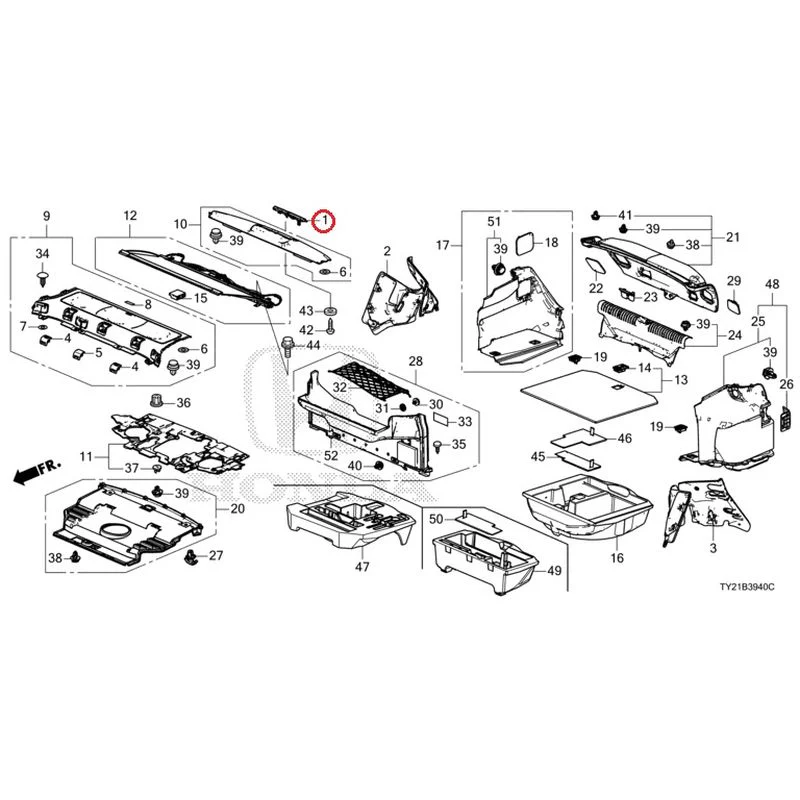 [NEW] JDM HONDA LEGEND HYBRID KC2 2016 Rear Tray/Trunk Lining GENUINE OEM - Image 2