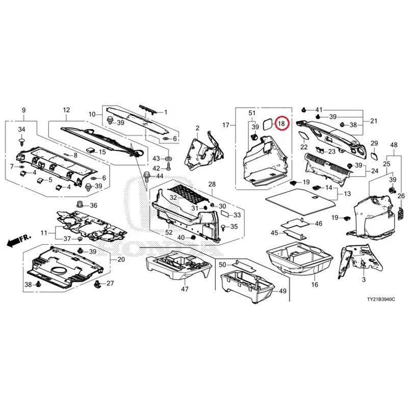 [NEW] JDM HONDA LEGEND HYBRID KC2 2016 Rear Tray/Trunk Lining GENUINE OEM - Image 23