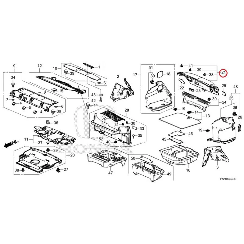 [NEW] JDM HONDA LEGEND HYBRID KC2 2016 Rear Tray/Trunk Lining GENUINE OEM - Image 27