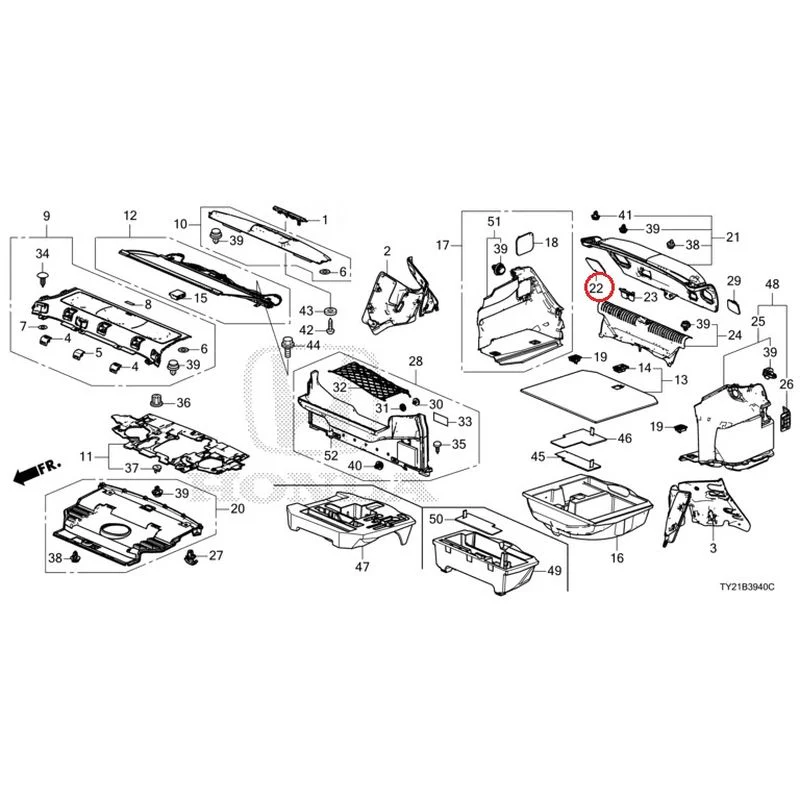 [NEW] JDM HONDA LEGEND HYBRID KC2 2016 Rear Tray/Trunk Lining GENUINE OEM - Image 28