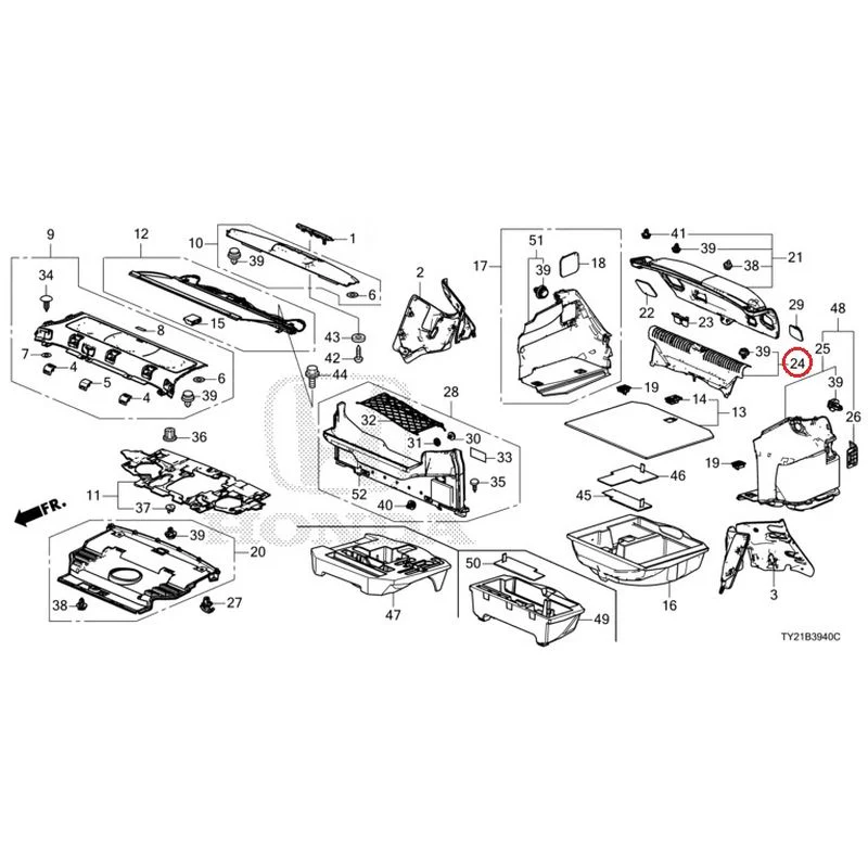 [NEW] JDM HONDA LEGEND HYBRID KC2 2016 Rear Tray/Trunk Lining GENUINE OEM - Image 30