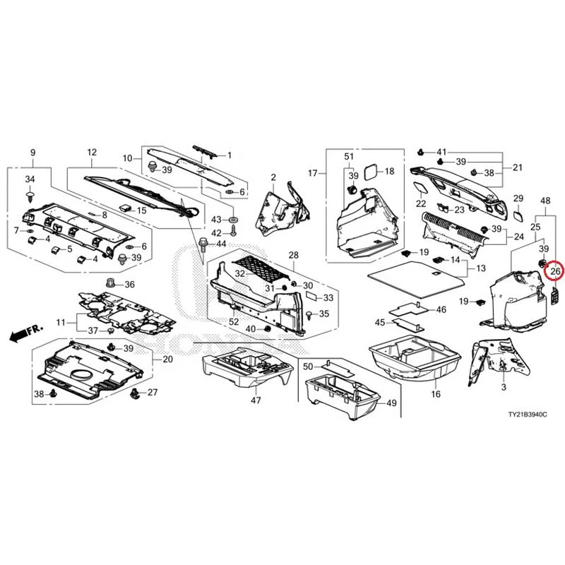 [NEW] JDM HONDA LEGEND HYBRID KC2 2016 Rear Tray/Trunk Lining GENUINE OEM - Image 32