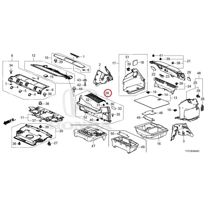 [NEW] JDM HONDA LEGEND HYBRID KC2 2016 Rear Tray/Trunk Lining GENUINE OEM - Image 34