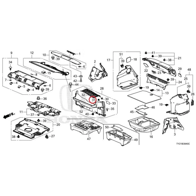 [NEW] JDM HONDA LEGEND HYBRID KC2 2016 Rear Tray/Trunk Lining GENUINE OEM - Image 37