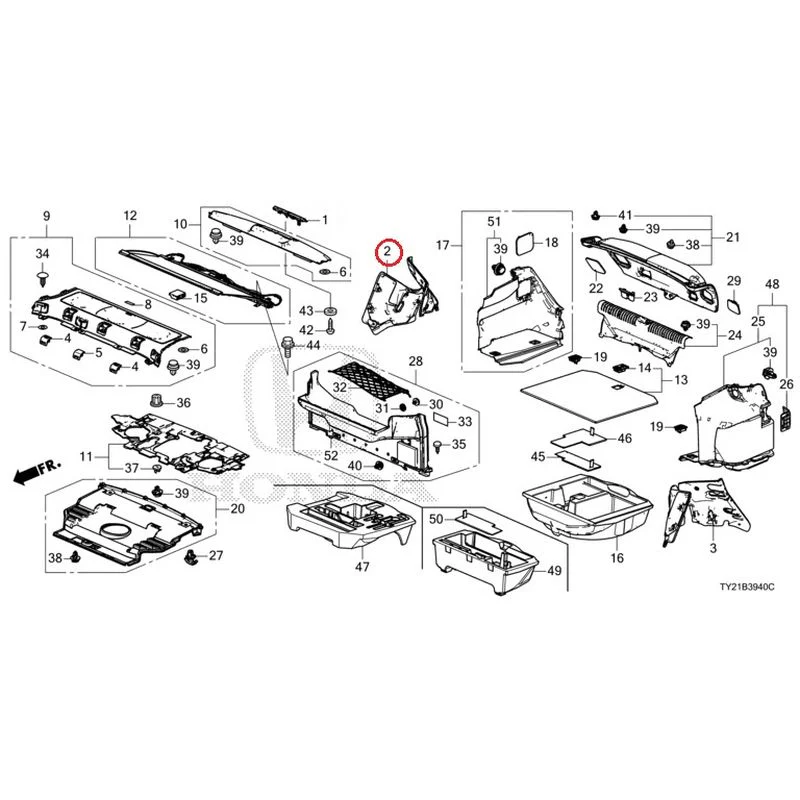 [NEW] JDM HONDA LEGEND HYBRID KC2 2016 Rear Tray/Trunk Lining GENUINE OEM - Image 4