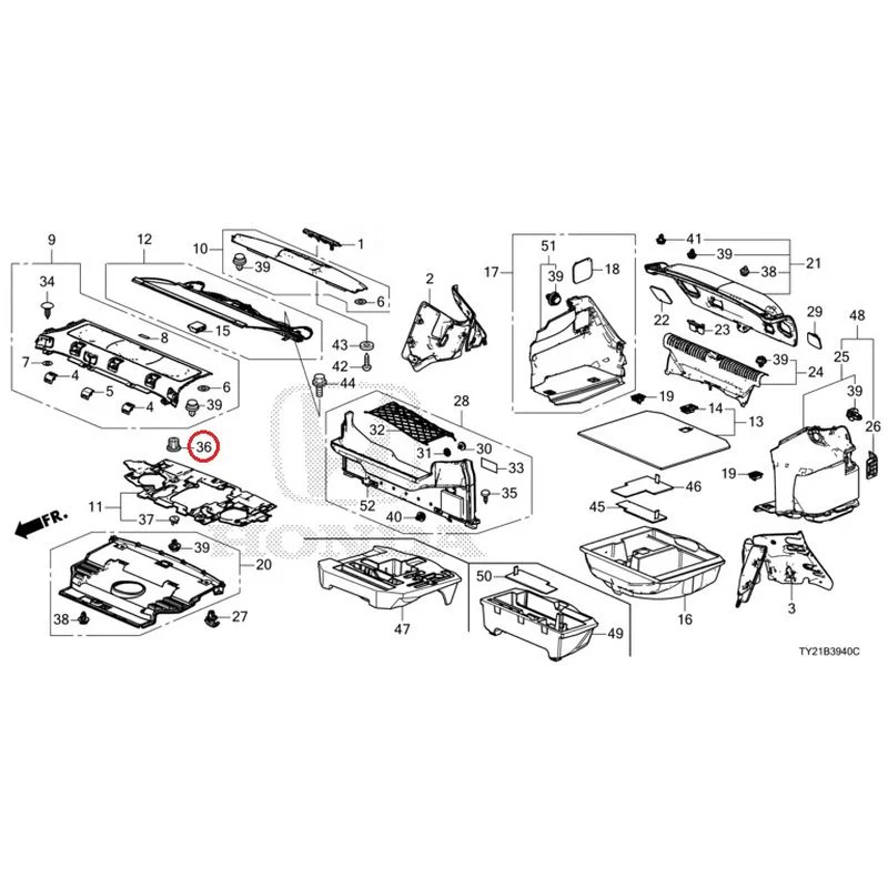 [NEW] JDM HONDA LEGEND HYBRID KC2 2016 Rear Tray/Trunk Lining GENUINE OEM - Image 42