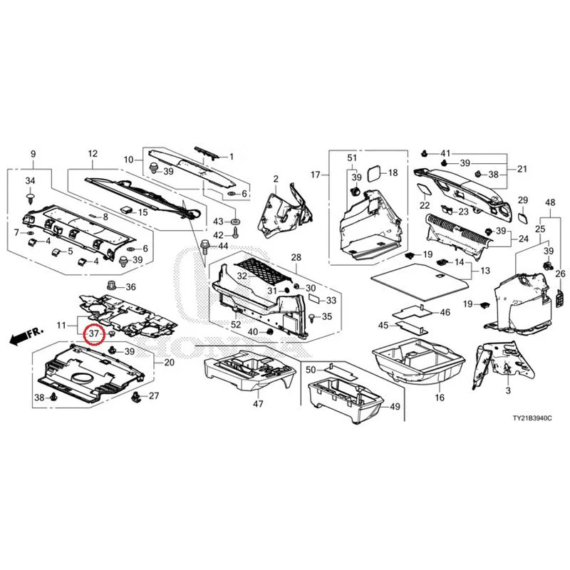 [NEW] JDM HONDA LEGEND HYBRID KC2 2016 Rear Tray/Trunk Lining GENUINE OEM - Image 43