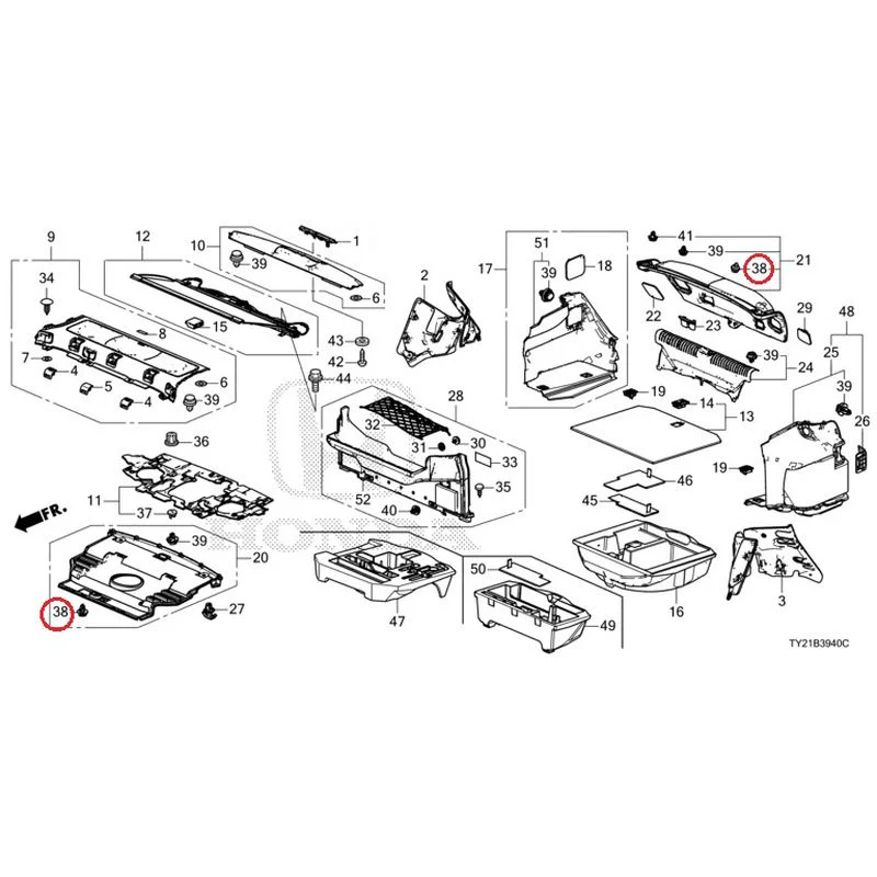 [NEW] JDM HONDA LEGEND HYBRID KC2 2016 Rear Tray/Trunk Lining GENUINE OEM - Image 44