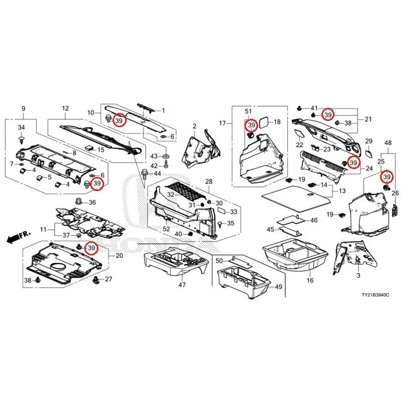 [NEW] JDM HONDA LEGEND HYBRID KC2 2016 Rear Tray/Trunk Lining GENUINE OEM - Image 45