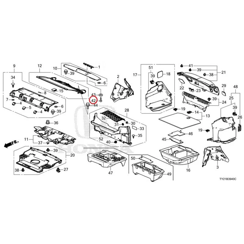 [NEW] JDM HONDA LEGEND HYBRID KC2 2016 Rear Tray/Trunk Lining GENUINE OEM - Image 48